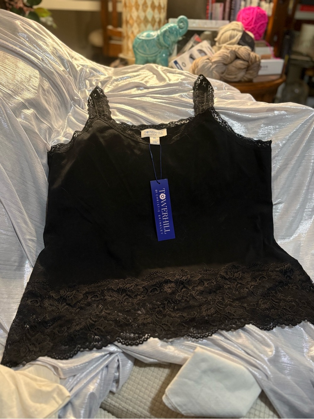 TowerHill Black Lace Trim Camisole